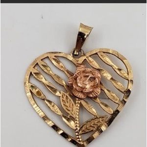 Vintage Black Hills Gold 10 k Heart Pendant